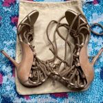 Sergio Rossi Opanca Lace Up Sandals in Beige Photo 4