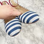 LK Bennett Hadley Blue White Striped Closed Courts Heels Size 9 Photo 7