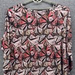 Roamans Womens Blouse Size 3x Butterfly Wing Print Waffle Knit Boho Warm Cozy Brown Photo 10