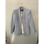 ZARA Light Blue Collarless Blazer Jacket Women US 4 UK 8 Photo 4