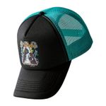 Urban Outfitters Def Leppard Hysteria Black and Teal Band Logo Adjustable Fitted Trucker Hat Photo 0