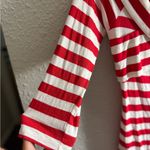 Belle Sky  Red and White Striped Off-Shoulder Blouse Photo 4