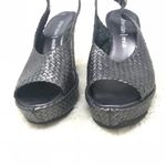 MIA Sheridan Woven Platform Pump size 7 Wedge Metallic Gray Peep Toe Photo 2