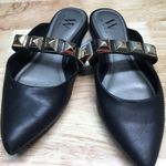 Worthington  Women's 7.5 Black Leather Studded Pointed Toe Classic Slip-On Mules Photo 0