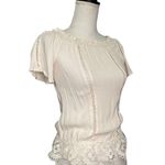Rue 21 Off The Shoulder Lace Contrast Top Cream Photo 3