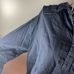 Xirena Womens Cotton Collared Long Sleeve Round Hem Top Solid Navy Size M Blue Size M Photo 3