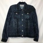 Vintage Keren Heart Vintage Snake Print & Lace Jean Jacket Womens S Blue Y2K Photo 0
