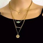 Lucky Brand  NEW in BOX Layering 4-Strand Evil Eye Arrow Gold Tone Necklace Photo 0