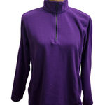 Lands' End  Purple Fleece Pullover Womens Medium‎ 10-12 Half Zip Photo 0