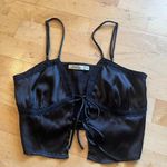 2bella Black satin lace tie front cami top women's size M going out top party Size M Photo 1