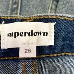 superdown Blue Medium Wash Distressed High Ride Denim Jean Shorts Size 26 Photo 2