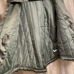 EXPRESS olive green faux fur hooded silky winter jacket, size M Photo 9