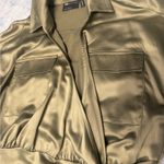 ASOS  Khaki Satin Long Sleeve Dress NWT size 4‎ Photo 4