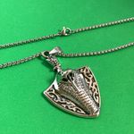 Titanium Steel Rattlesnake Pendant Necklace for Men Women Silver Photo 4