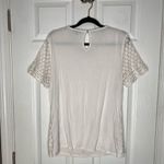 Badgley Mischka  Key Hole Back Lace Short sleeve Shirt Size Small Photo 3