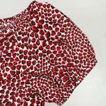 J.Crew Size XL White - Red Strawberry Novelty Print Off the Shoulder Crop Top Photo 4