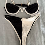 l*space NWT L* Nico Black and White Bikini Top Jada Bottoms Set Photo 0