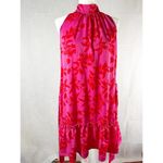Sam Edelman  High Neck Floral Print  Dress Red Pink Size Small Photo 4