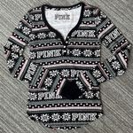 PINK - Victoria's Secret PINK Victoria’s Secret Thermal Top Pajamas PJ Sleep Holiday Snowflake S Small Photo 1