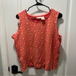 Brooks Vintage Orange Floral Print Tank Top Size XL Bobbie  Photo 0