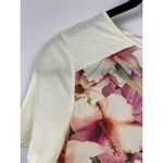 Ted Baker Renella Top, Floral Graphic, Ivory, Polyester Viscose Tee Blouse Photo 5