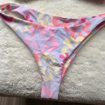 Floral Bikini Set, Pink Purple Yellow Print, Tie Halter Top, Swimsuit, Beachwear Size M Photo 1