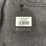 White Fox Boutique White Fox Asymmetrical Waistband Let’s Go Shorts Black Acid Denim, Size XS Photo 4