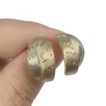 14K Two Tone Diamond Cut Half Hoop Earrings Photo 2