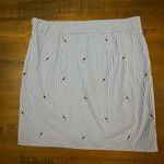 Talbots Gingham Toucan A-Line Skirt Sz 8 Blue White Cotton Lined Above Knee Photo 3