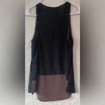 Maeve  Silk High Low Tank Top Black Brown Contrast Side Split Lightweight; size L Photo 3