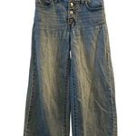 Madewell  Women's Wide Leg Crop Jeans Blue Size 24 Exposed Button Photo 0