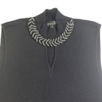 Spense Sleeveless Top Keyhole Embellished Mock Neck Knit Tank Top Size M Black Size M Photo 3