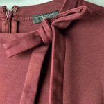 Ann Taylor FACTOR WOMENS SIZE 10PETITE WINE ALINE SLEEVELESS DRESS BOW ACCENT Photo 4
