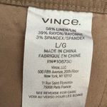 Vince Linen-Blend High-Rise Pull-On Wide Leg Pant in Moss Smoke Size L Photo 10