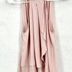 Amanda Uprichard Women's High-Neck Tie Back Asymmetrical Ruffle Light Pink Top Photo 0