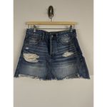 American Eagle Festival Mini Skirt Button Fly Distressed Denim Women's Size 6 Photo 2