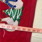 Christmas Snowman Snowflake Red Embroidered Sweater Vest 90's Style Size Large Pink Photo 3