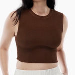 Aritzia Babaton Sculpt Knit Muscle Tank Size Small Brown Cropped Quiet Luxury Photo 1