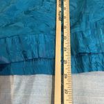 Mureli women's XL blue all over floral 100% silk full zip button windbreaker Photo 3