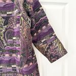 Leoniak Vintage Cotton Metallic Retro Knit Paisley Tapestry Three Button Blazer Purple Size undefined Photo 13
