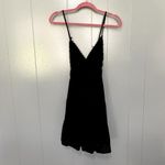 Aerie  Black Crochet Gauzy Criss Cross Tie Back Tiered Boho Beach Mini Dress L Photo 3