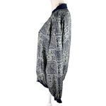 Robert Stock Vintage Bomber Jacket Silk Large Geometric Print Blue Photo 10