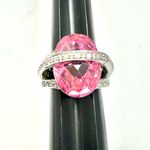 Pink CZ Cocktail Ring 925 Sterling Silver Photo 5