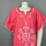 Kaftan Pink Scalloped Sleeve Notched Neckline Pink Maxi Dress Size Medium Caftan Photo 2