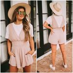 These Three Boutique Mauve Linen Pocket Romper Photo 2