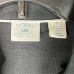 Riders By Lee Small Black Button Front Collared 3/4 Sleeve Button Cuff Shirt Photo 5