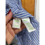 Lilly Pulitzer  Blue White Stripe Button Front Shirt Small Cotton Stretch Size S Photo 2