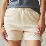 American Giant Women's French Terry Side Slit Shorts Beige Size L Made In USA Tan Size L Photo 0