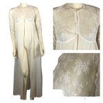Vanity Fair Vintage Flowing Chiffon Lace Sheer Gown Robe 1960’s size 30 XS Photo 1