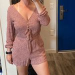 Abercrombie & Fitch Abercrombie romper long sleeve rust brown ditsy floral western small new NWT Photo 4